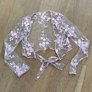 See-Through Embroidered Wrap